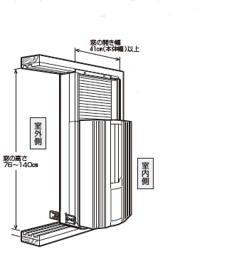 新品日本製22年購入　ワンシーズン使用　ウインドエアコン ReLaLa CW-1621窓用 エアコン